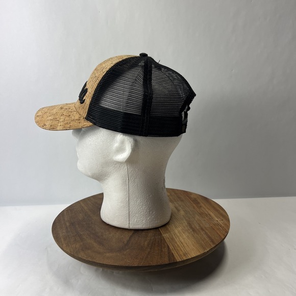 808 Clothing Co Maui Hawaii Black/Brown Cork Baseball Cap Snap Back Mesh "Ohana" - Picture 4 of 7